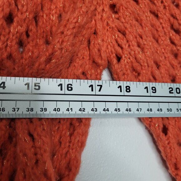 Vintage y2k Rocket 898 orange open knit wool blend cropped cardigan medium - Picture 4 of 7